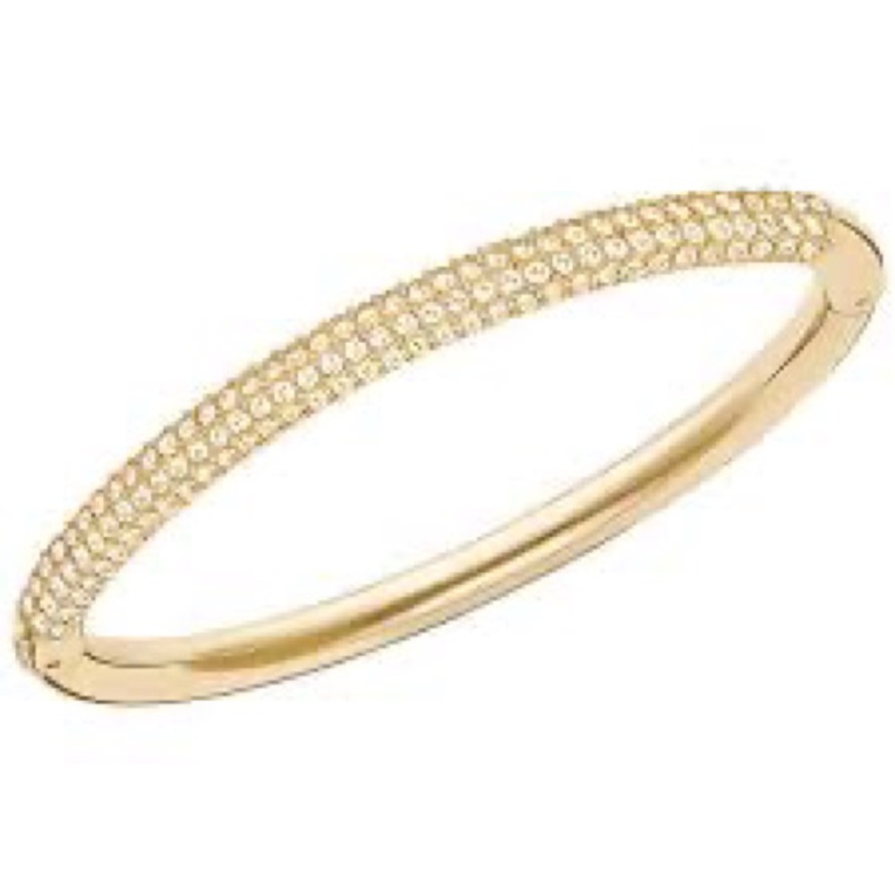 Swarovski “Stone” Crystal Bracelet - Yellow Tone Stainless Steel M